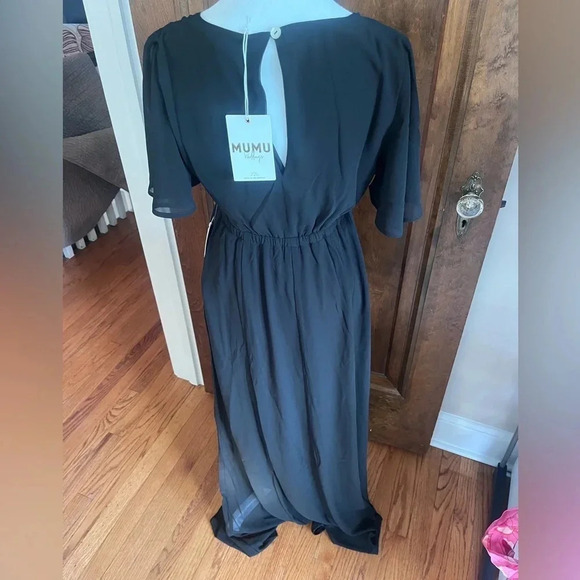 NWT Show Me Your Mumu Long Black Short Sleeve Dress Women Size XXS - Picture 6 of 9